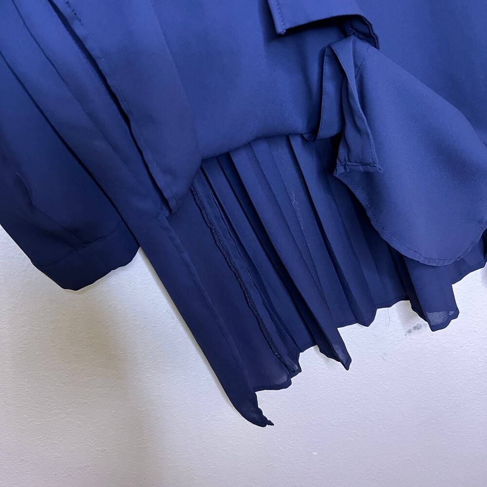 Zara Basic Collection Navy Sheer Long Sleeve Back… - image 6